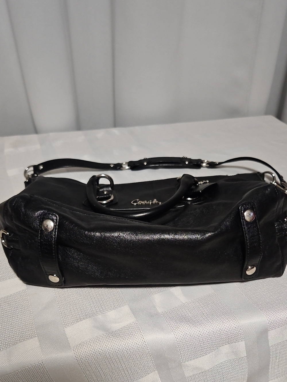 Black Leather Coach Ashley Satchel - Picture 13 of 14